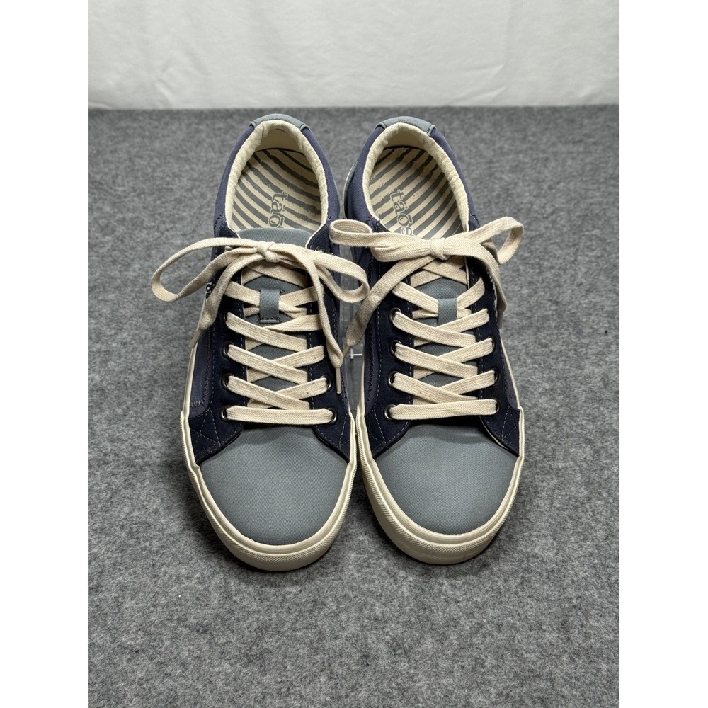Taos Women's Canvas Lace-Up Sneakers Two Tone Blue Size 8 - Picture 3 of 7
